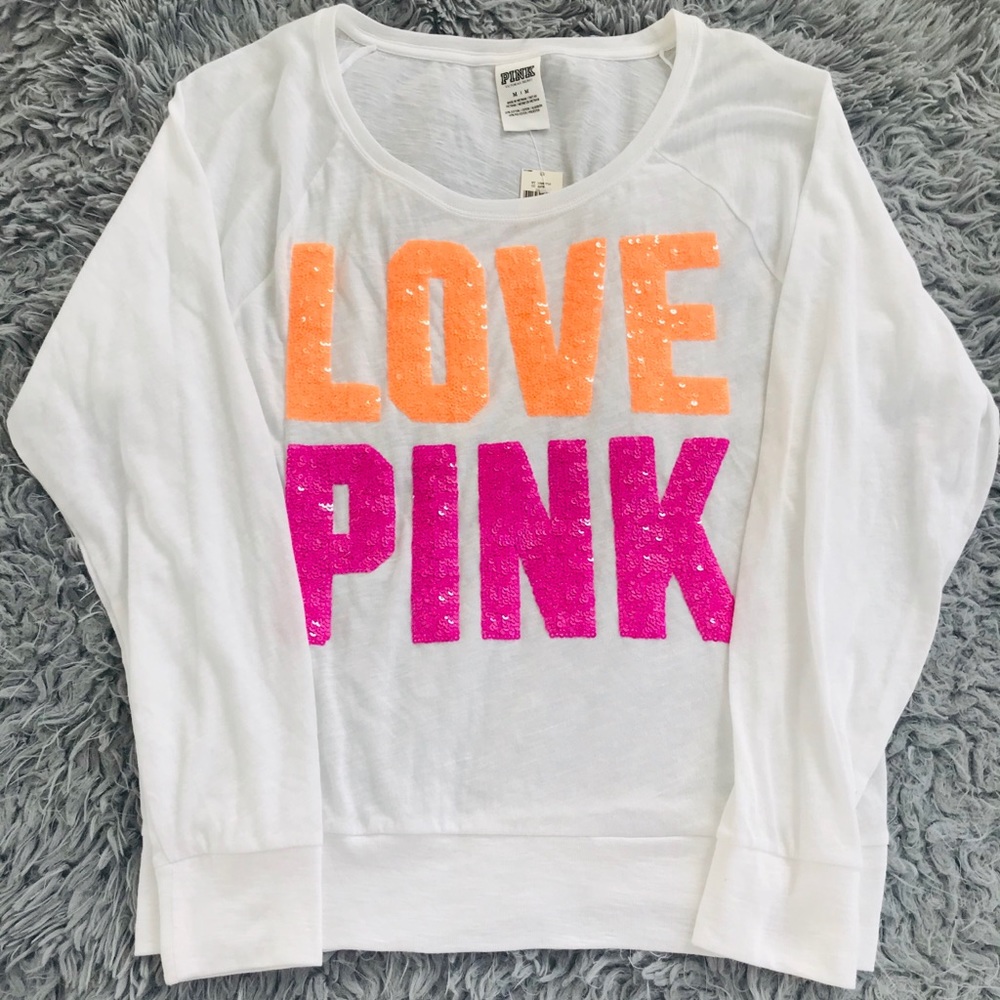 SOLD!NWT VICTORIA SECRET PINK SEQUIN SHIRT